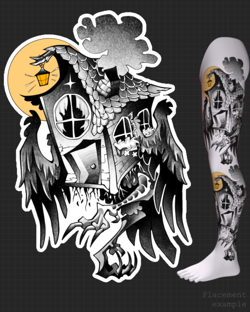 Wanna-do design, inspired by Baba Yaga (tattoo, design, arikatora)