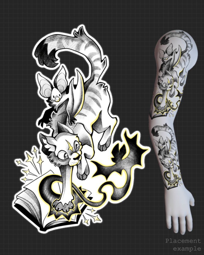 Wanna-do design of animals, making magic (tattoo, design, arikatora)