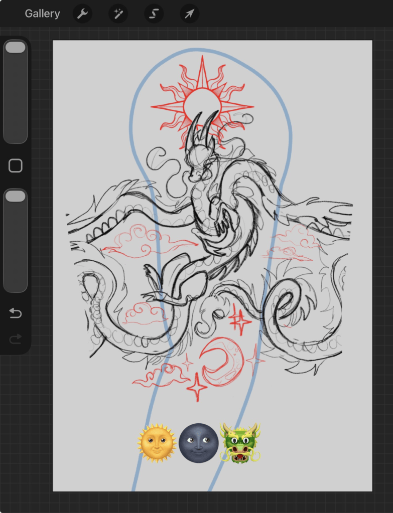 Dragon emoji-challenge (tattoo, design, arikatora, sketch)
